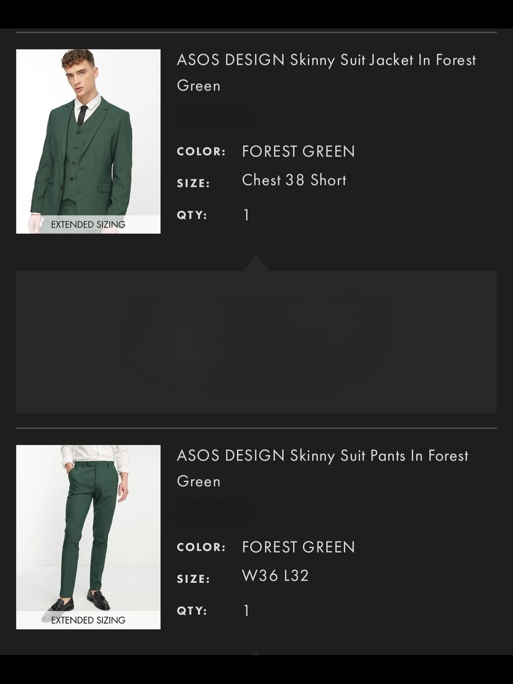 ASOS DESIGN Skinny Suit Jacket & Pants - Forest Green